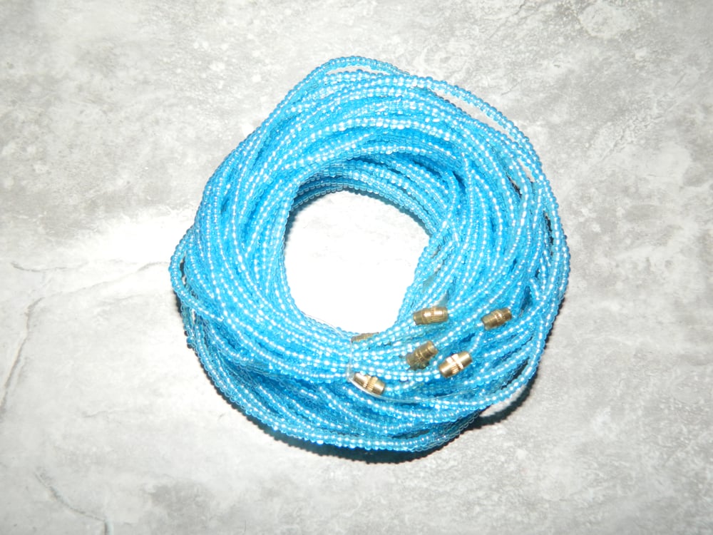 Image of Clear blue waist bead