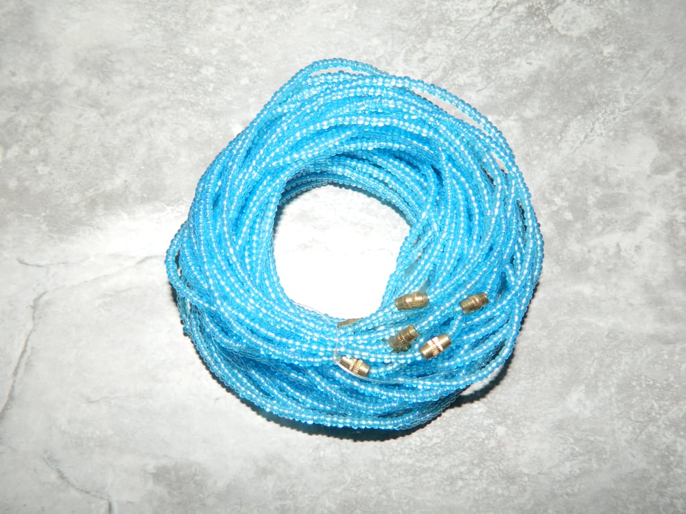 Image of Clear blue waist bead