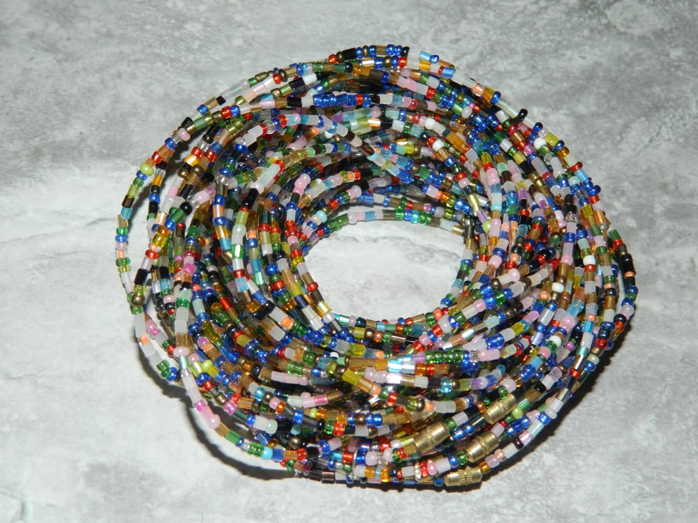 Image of Rainbow glass waist bead