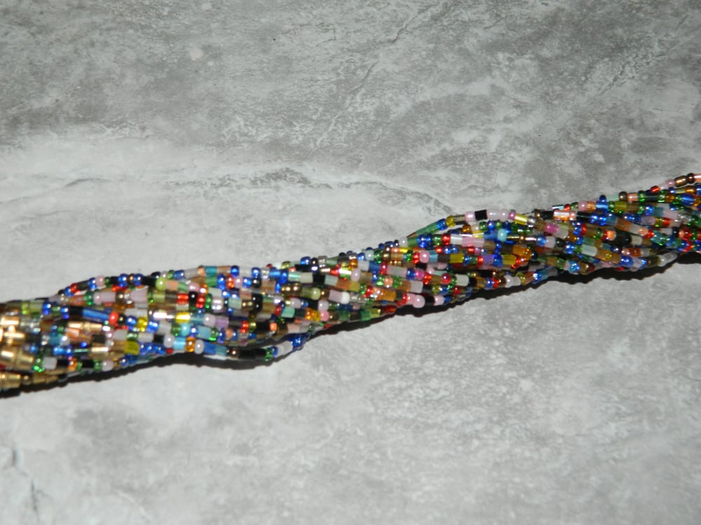 Image of Rainbow glass waist bead
