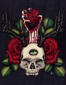 Image of Heart and Skull Print