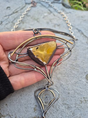 Yellow opal necklace 