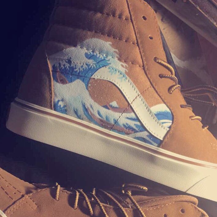 Image of Hand-Painted Hokusai Wave Vans