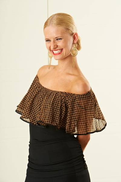 Image of Frill Top - E5982 DOTS or BLK LACE