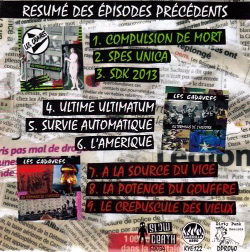 LES CADAVRES "Au Terminus de l'Histoire" CD