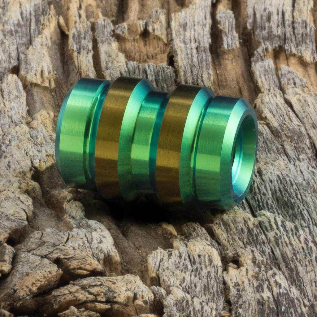 Image of Keg Green & Bronze Ti Bead #1