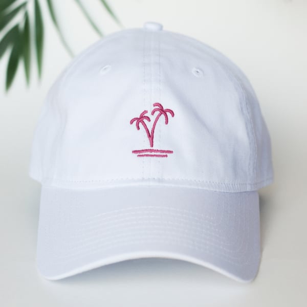 Image of PALM HAT – White/Coral