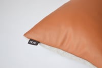 Image 2 of Leather Tawny Cushion Cover - Lumbar