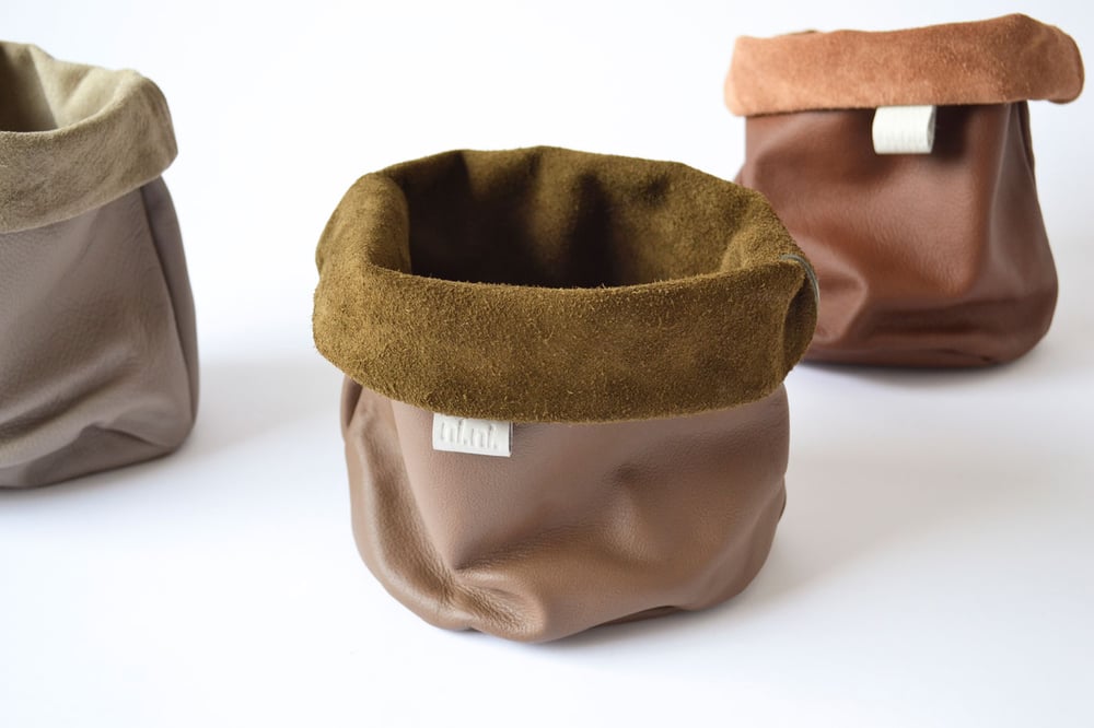 Image of - SALE - Leather Storage Pouch - Browns small