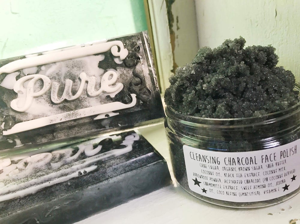 Image of Cleansing Charcoal Face Polish & Soap Set