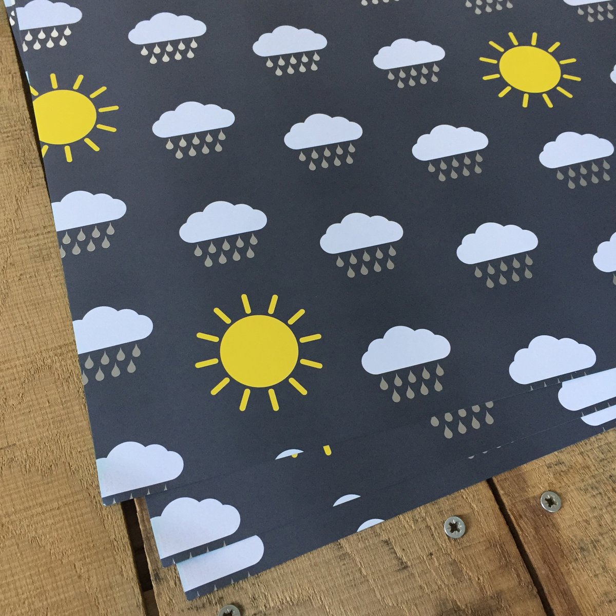 Image of Sunshine + Showers Weather Map Gift Wrapping Paper