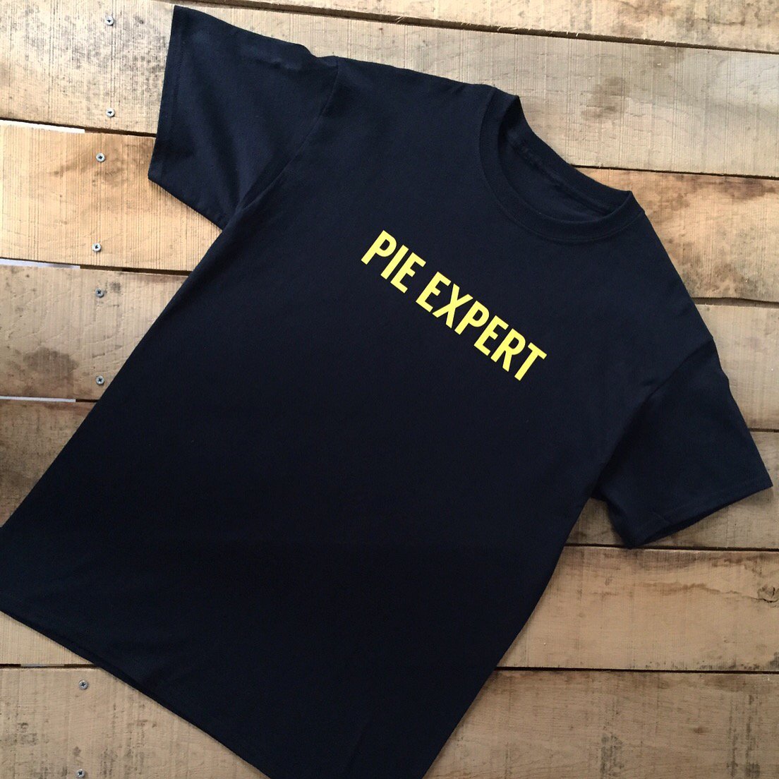 Image of PIE EXPERT T Shirt in Black + Yellow 