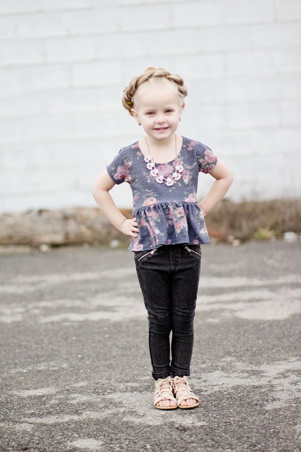 Image of the ROSIE top GIRLS pdf pattern