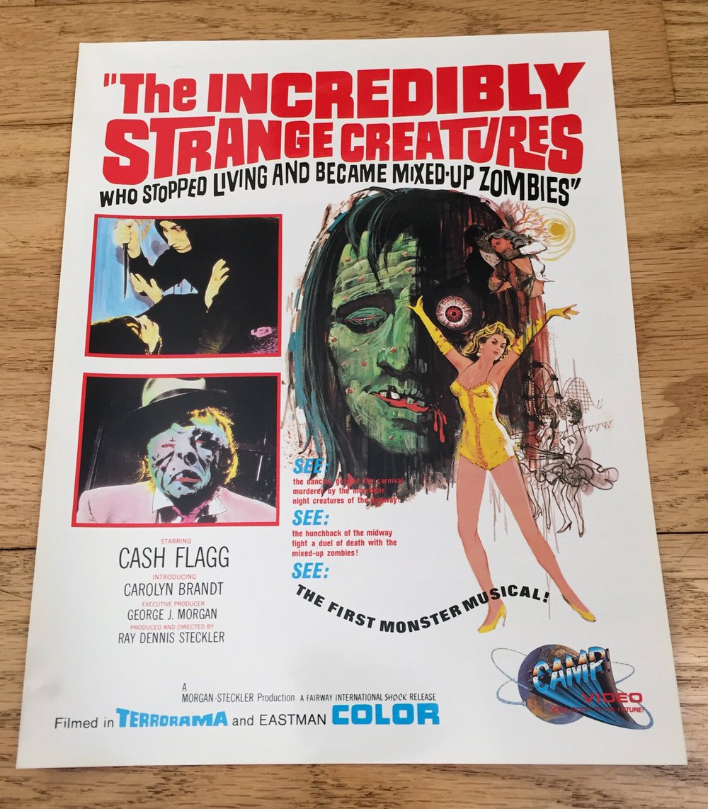 1986 INCREDIBLY STRANGE CREATURES Original Promotional Ad Slick