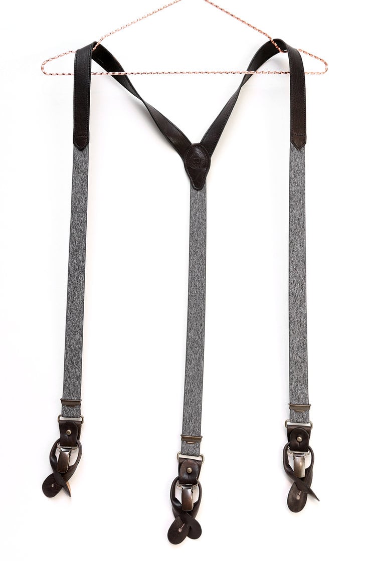 Image of SUSPENDERS - leather on shoulder dark