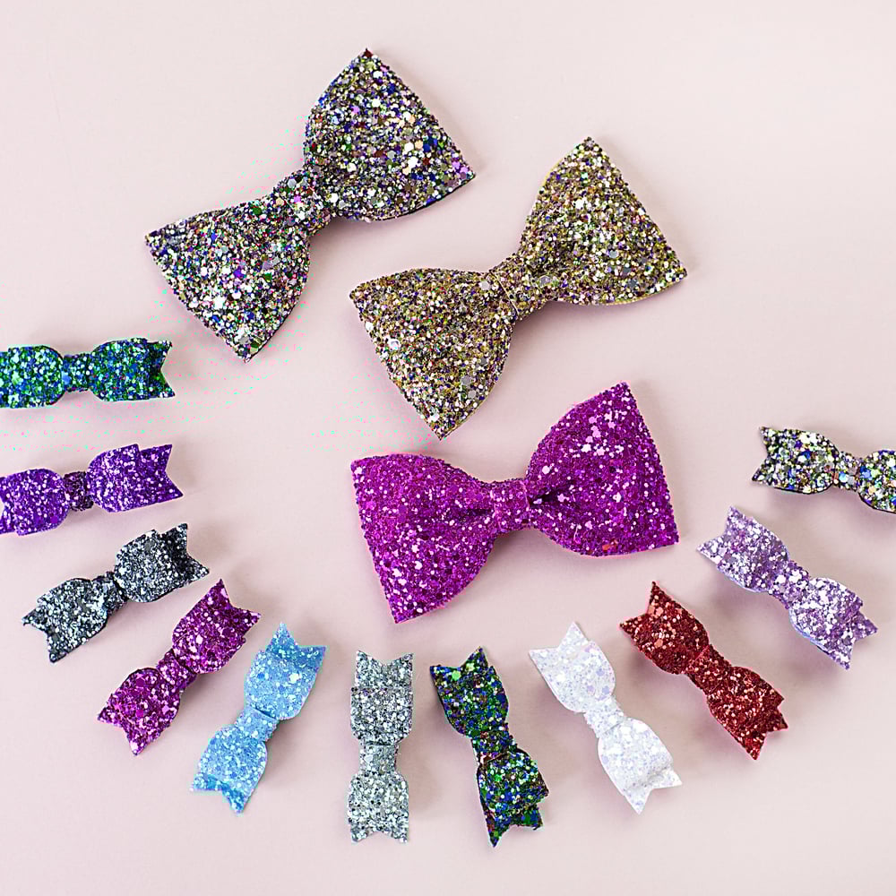 Image of Glitter Hair Bow - Small or Large