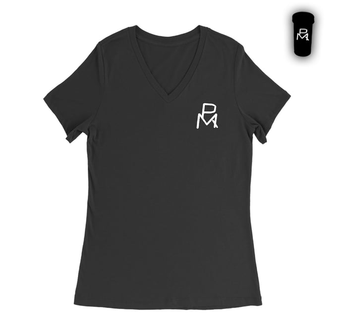 Image of WOMEN's BLACK V-NECK SIGNATURE T's