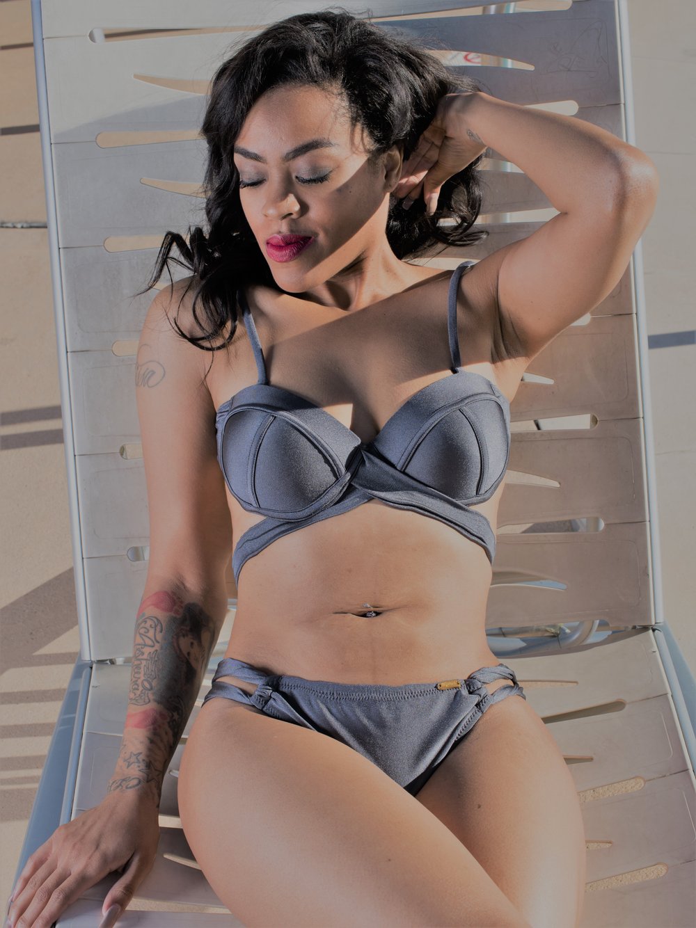 Image of Grey Bandage Bikini Set