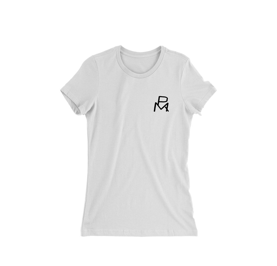 Image of WOMEN's WHITE CREW SIGNATURE T's