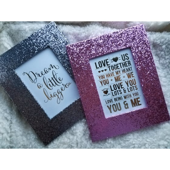 Image of Pink or Silver Glitter Frames