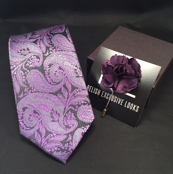 Image of Charcoal, Purple Paisley