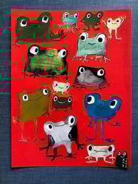Image 2 of Frogs !!!  A fine Art print  9” x 12” 