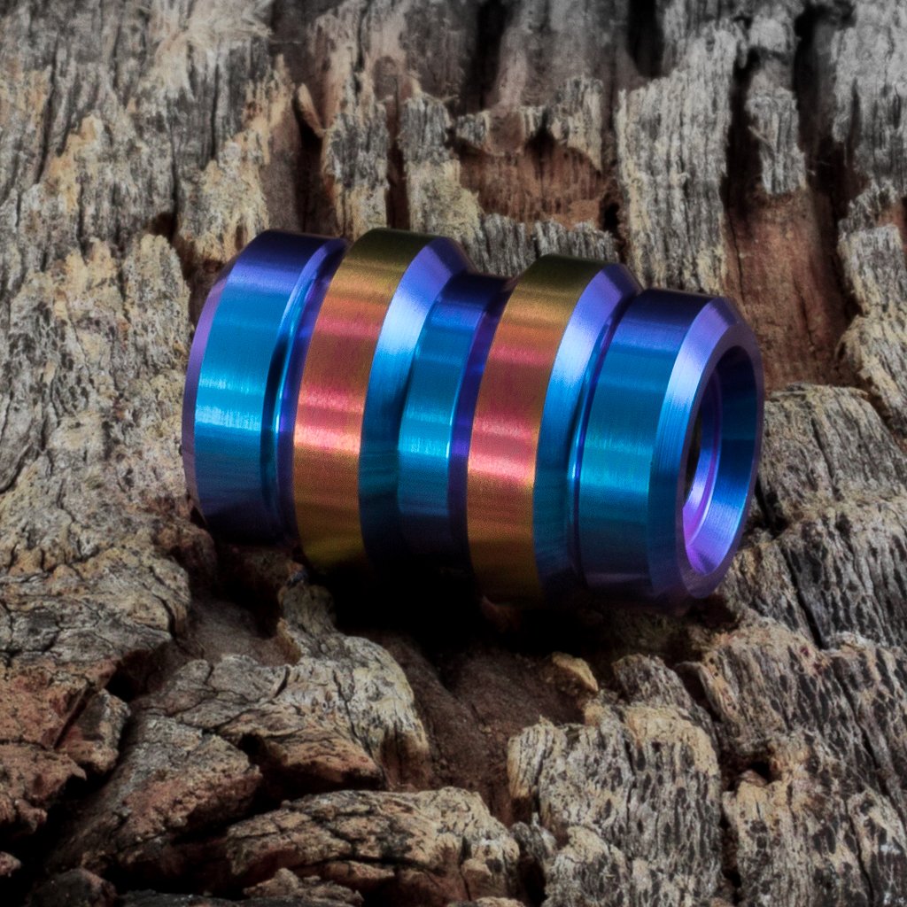 Image of Keg Teal & Rose Gold Ti Bead #1