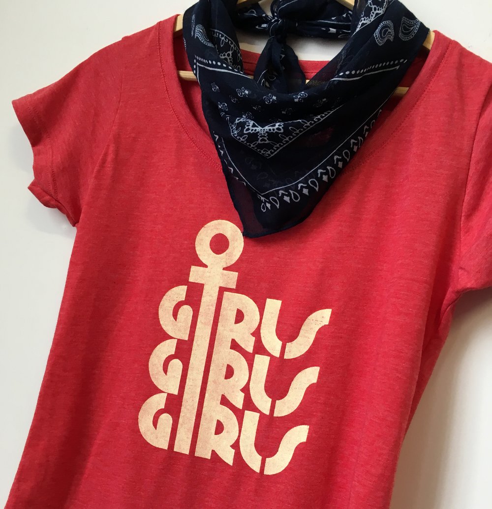 GIRLS GIRLS GIRLS tee - red heather