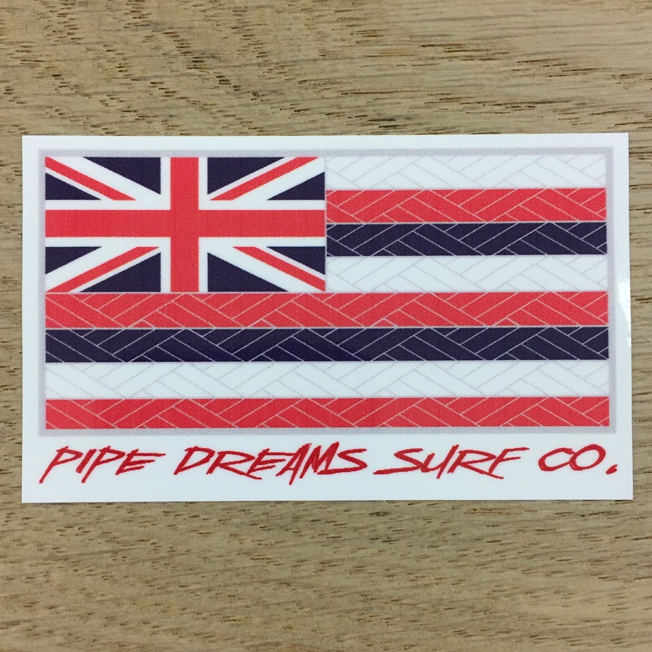 Hawaiian Tribal Flag 3 Vinyl Sticker Pipe Dreams Surf Co