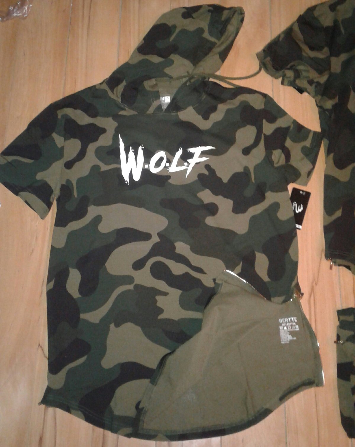 Image of Camo Short Sleeve Longline Hoody