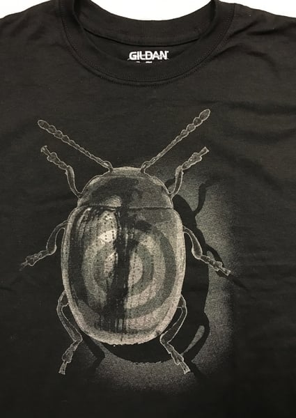 Image of Beetletarget t-shirt on black tee