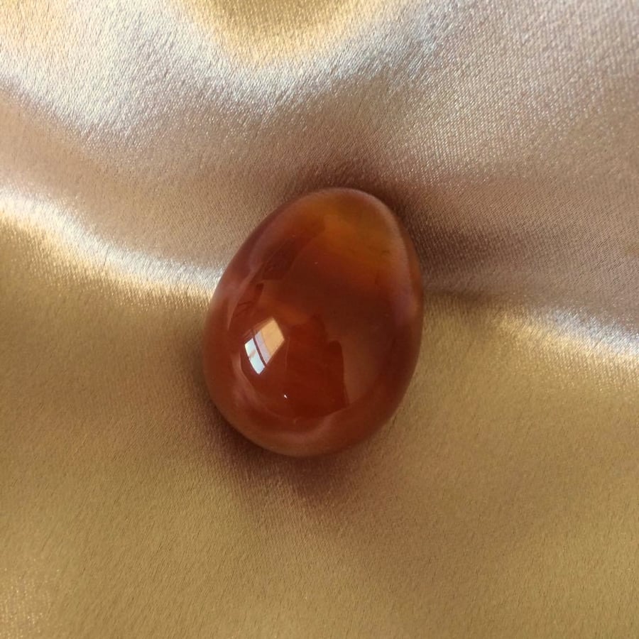 Image of Authenic Red Carnelian Yoni Egg. NON- DRILLED MEDIUM