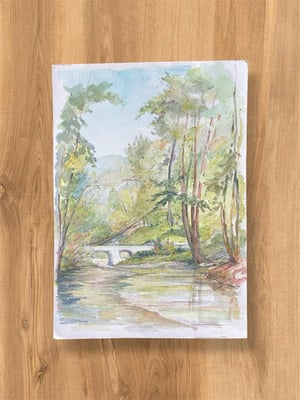 Image of VINTAGE DUTCH WATERCOLOR: PATHS & ROADS #6