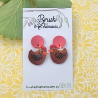 Dark Brown Chicken Drop Earrings