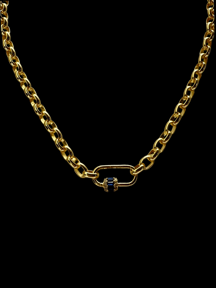 Image of Chunky links necklace - with pavé carabiner 