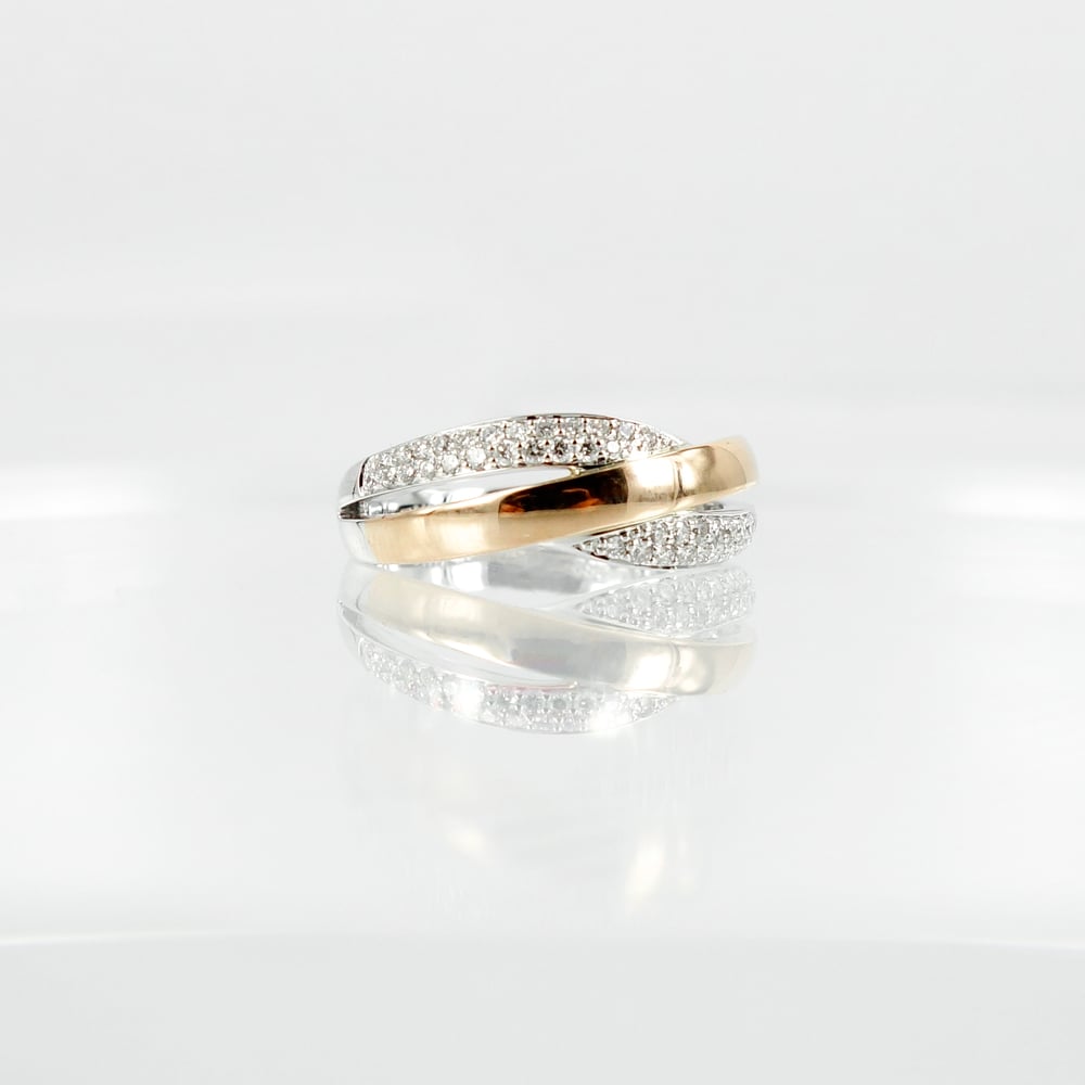 Image of PJ5461 - 14ct Two tone and diamond cocktail ring