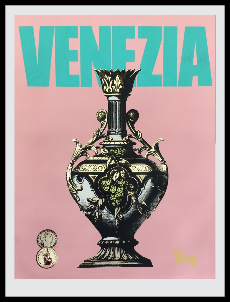 Image of Venezia Coral Pink/Aqua/Black