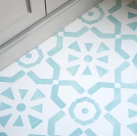 Image 1 of Ronda Floor Stencil for floors, walls, furniture and fabric. Moroccan stencil. Repeating pattern.