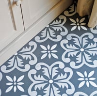 Image 1 of Fes Floor Stencil for floors, walls, furniture and fabric. Moroccan stencil. 