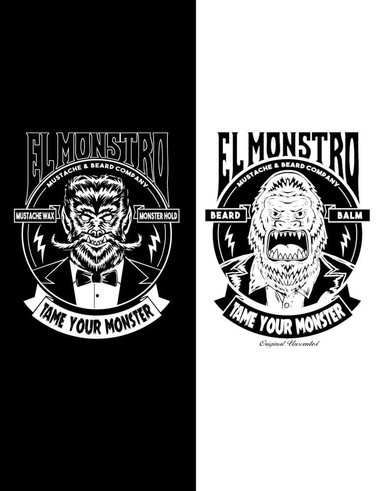 Image of El Monstro • Dark Mustache Wax & Beard Balm • Combo Pack