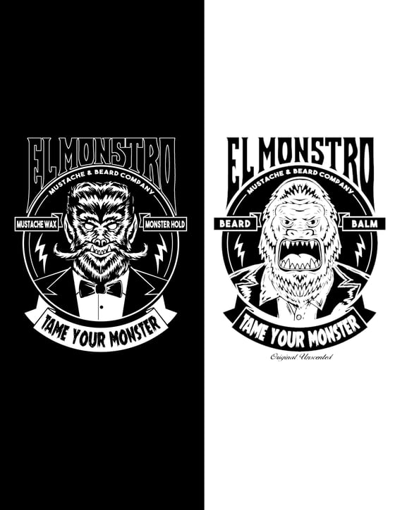 Image of El Monstro • Dark Mustache Wax & Beard Balm • Combo Pack