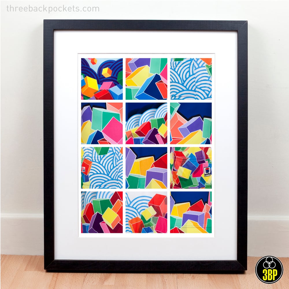 Image of Mapei cycling jersey details poster print