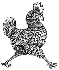 Image 5 of Confident Rooster Woodcut T-shirt (B3)**FREE SHIPPING**