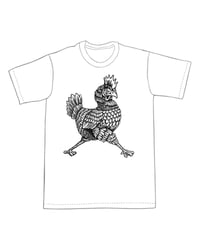 Image 1 of Confident Rooster Woodcut T-shirt (B3)**FREE SHIPPING**
