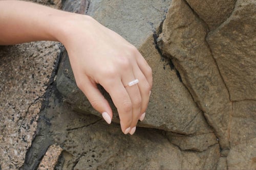 Image of Bague Mathilda quartz rose