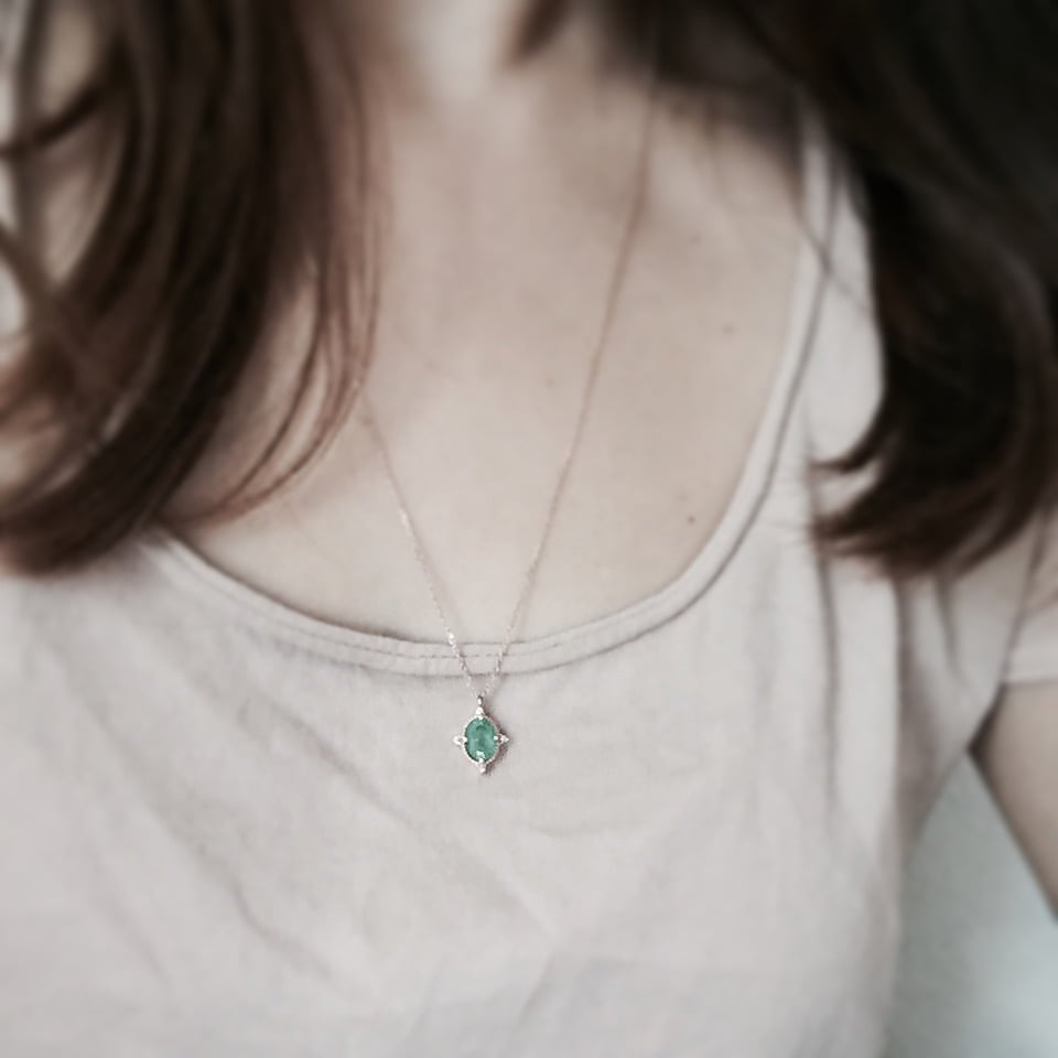 Image of Victorian Emerald Pendant Necklace