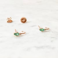 Image 2 of Emerald Marquise Mini Hoop Earring