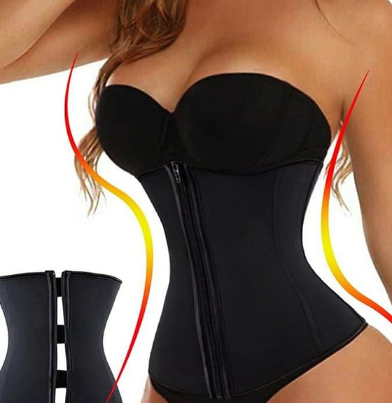 Image of Corset Body Shaper Latex Zipper