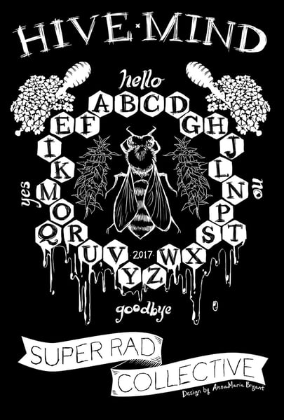 Image of "Ouija Bee" 11x17" print - white on black