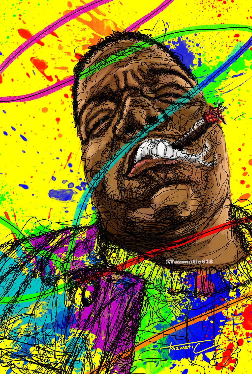Image of Biggie "Gun Smoke" Scribble (PRINTS ONLY)